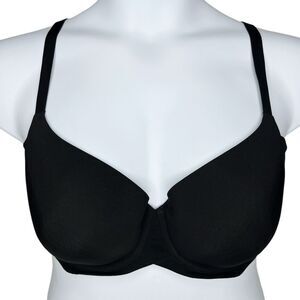 Wacoal Ultimate Side Smoother T-Shirt Bra sz 38C * Underwire Black Mesh Sides